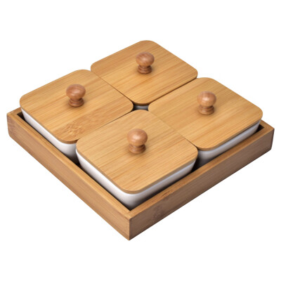 

Bathtub Snack Serving Tray Appetizer Serving Tray Candy Dried Fruit Box Bamboo Food Storage Container Organizer Bin