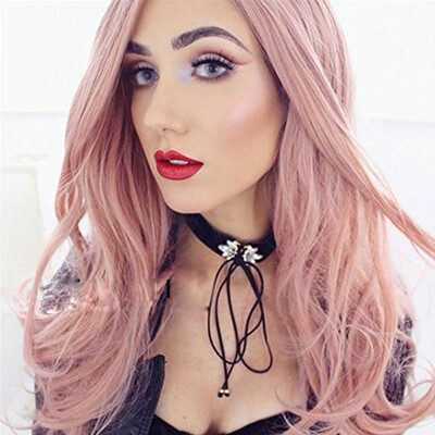 

〖Follure〗Beige Glueless Long Natural Wavy Middle Part Synthetic Wigs For Women