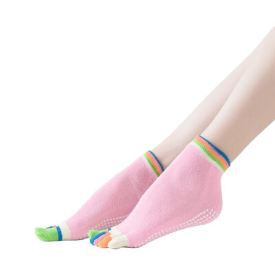 

Anti-Sweat Five Fingers Backless Cotton Silicone Yoga Socks Elastic 5 Toes Breathable Sport Sock Ballet Gym Fitness Fine Quality