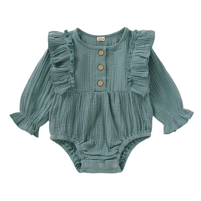 

0-18M Infant Baby Flare Sleeve Ruffle Design Rompers Kids Girls Bodysuit Jumpsuit Newborn Clothes