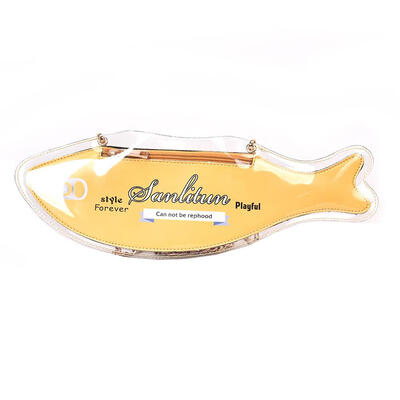 

Cute Girls Fish Shape Shoulder Handbags Women Chain PVC Crossbody Bags