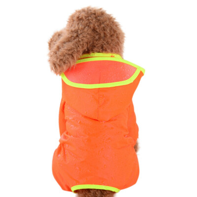 

Pet Dog Raincoat Puppy Candy Colors Raincoat with Hat Waterproof Teddy Trench Coat