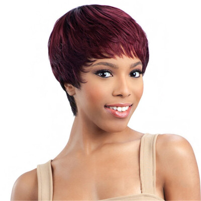 

ELEMENT 8 Inch Short Pixie Cut Wigs synthetic Wigs Straight wigs with bangs for Black Women