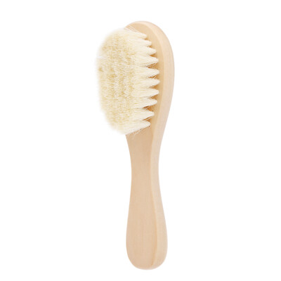 

New Baby Hair Brush Comb Wooden Handle Newborn Baby Hairbrush Infant Comb Soft Wool Hair Scalp Massage