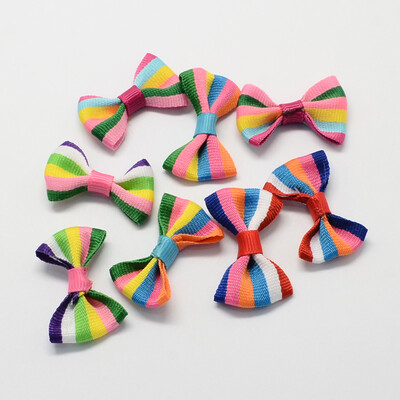 

Handmade Woven Costume Accessories Grosgrain Bowknot Mixed Color 23x35x7mm about 500pcsbag