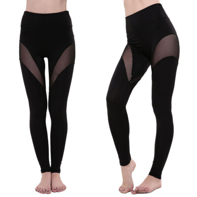 

Tailored Women Leggings Patchwork Mesh Casual Pants Fitness Yoga Legging