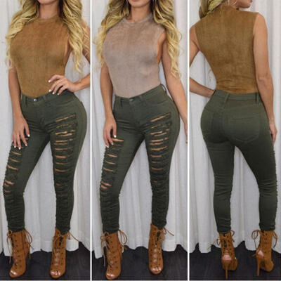 

Sexy Women Fashion High Waisted Jeans Soft Skinny Stretchy Pants Slim Jeggings