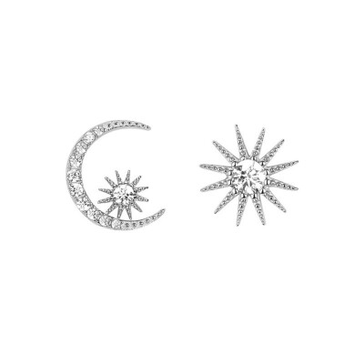 

Korean Earrings S925 Silver Star Moon Earring