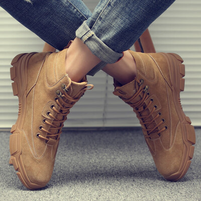 

Martin boots summer new mens American style trend high help versatile tooling boots military boots leather breathable mens boots