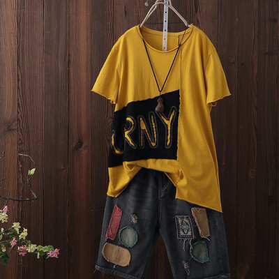 

Starmoon Women Fashion Leisure O-Neck Tops Letter Printing Short Sleeve T-Shirt Blouse
