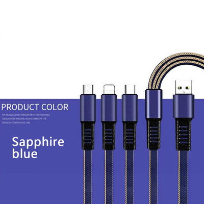

3 In 1 Multi Charging Cable Nylon Braided USB To Type-C Micro USB Lightning Fast Charging Cord For Mobile Phone-12m