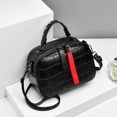 

2019 spring&summer new striped shoulder diagonal package Korean fashion casual ladies small square bag