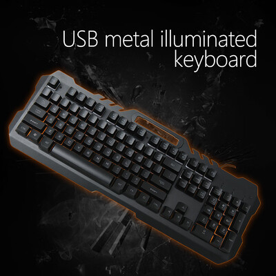 

Computer Luminous Keyboard USB Metal Keyboard Mobile Phone BracketHolder