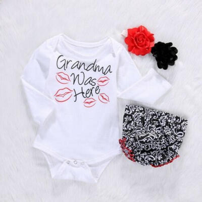 

3pcs Toddler Newborn Baby Boy Girl T-shirt TopsPants Outfits Set Clothes hot