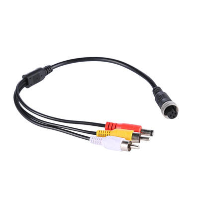 

4P Aviation Head Female Plug to 2RCA Male DC Male Extension Adapter Cable