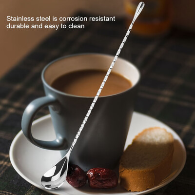 

1Pc Stainless Steel Cocktail Spoon Beverage Coffee Mixing Layering Tool with Long HandleStainless Steel Cocktail Spoon