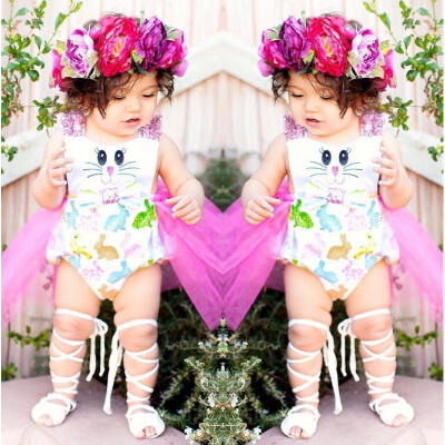 

Newborn Baby Girls Bunny Bodysuit Romper Prop Tulle One-piece Sunsuit Clothes