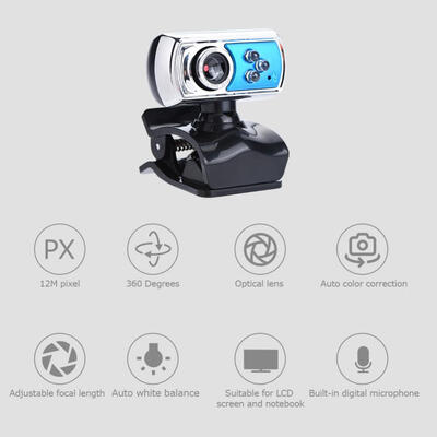 

Greensen 360 Degree Rotation USB HD 12 Megapixels Webcam Free Drive Computer Camera With Digital Micro