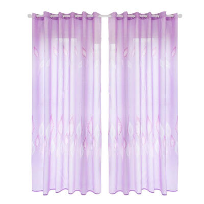 

Leaves Printed Semi-Blackout Curtains Living Room Bedroom Windows Drapes