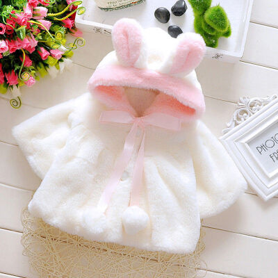 

Newborn Baby Girls Fur Winter Warm Coat Outerwear Cloak Jacket Kids Clothes