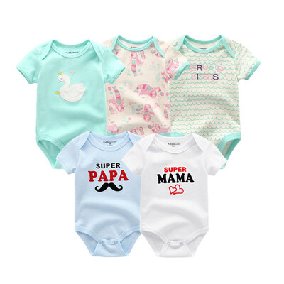 

5Pcslot Babywear Unisex Baby Girls Clothes Bodysuits Short Sleeve Solid Baby Boys Clothes Rompers Cotton For Babies Newborn 0-12M