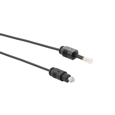 

Gold-plated Toslink to Mini Toslink Digital Optical Fiber Square to Round Interface 35mm Audio Cable 150cm Black