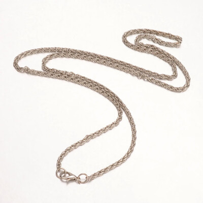 

Iron Necklace Making Rope Chain with Alloy Lobster Clasp Platinum 2472