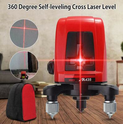 

AK435 360 Degree Self-leveling Cross Laser Level Red 2 Line 1 Point With Bag