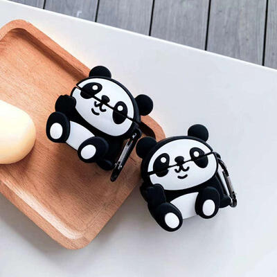 

Cute Panda Silicone Case For Apple AirPods 1 2 Protective Case Shockproof Soft Cover With Hook