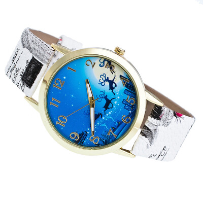 

2018 Christmas Eve Santa Claus Womens Watches Fashion Gift Simple WristeWatches Women Christmas Girls Ladies Quartz Clock &Ff