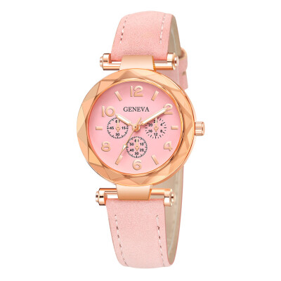 

RM Geneva Fashion Womens Watch Roman Numerals Leather Analog Quartz Wrist Watches