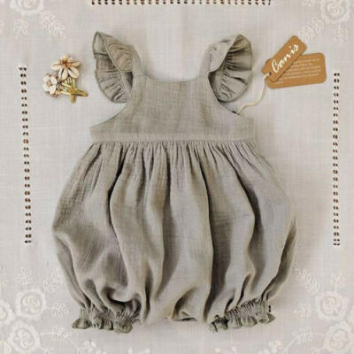 

US Newborn Baby Girls Cotton Linen Romper Bodysuit Jumpsuit Outfit Playsuit Set