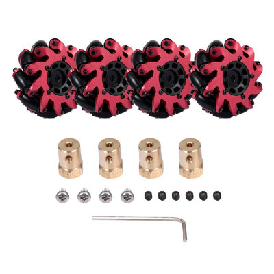 

Heavy Duty Drive 4WD Mecanum Wheel Robot Kit Omnidirectional Mecanum Wheel with Coupling for 110 RC Truck Buggy Car Robot 4PCS