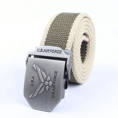 

Hot selling new Unisex belt high quality canvas weaving Alloy Automatic buckle Men belt outdoor casual Men&Women cowboy belt