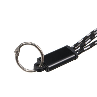 

2-in-1 USB 20 Male to Type-CFor Lightening Nylon Braided Charge Cable For iOS Huawei Samsung HTC etc Black