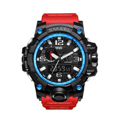 

Multi Function Dual Display Sport Electronic Wristwatch Waterproof Watch With Resin Band For Men