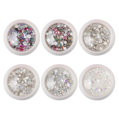 

6pcsbag Glitter Nail Crystal Rhinestones DIY Nail Art Jewelry Decoration