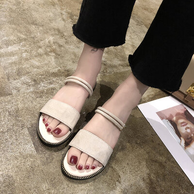 

Ladies with sandals Korean version 100 flat-bottomed fairies Roman shoes gentle shoes in the evening breeze