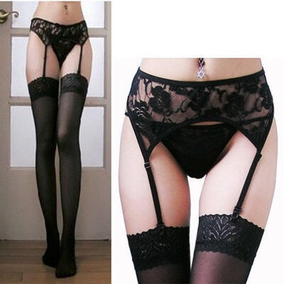 

HOT Sexy Women Girl Lace Top Sheer Thigh High Silk Stockings Pantyhose Lingerie