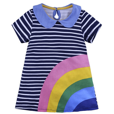 

High Quality Baby Girl Dress With Strip Pattern And Short Sleeve Comfortable For Kids Dressing In Different Places