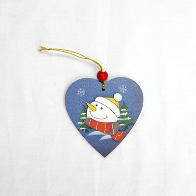 

FUNNYBUNNY 2PCS Christmas Tree Red Beads Wooden Pendant Creative Santa Snowman Painted Wooden Sign Closet Door Window Tag