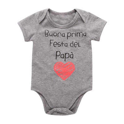 

Newborn Baby Short Sleeve Rompers Letters Print Cotton Summer Jumpsuit