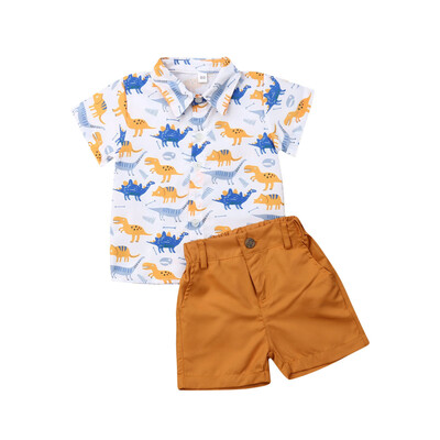 

Toddler Kids Baby Boys Summer Dinosaur Tops T-shirtPants Shorts Outfits Sets