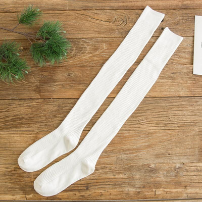 

Women Stockings Cotton Blends Ribbed Thigh High Over The Knee Thick Warm Long Casual Schoolgirl Wear