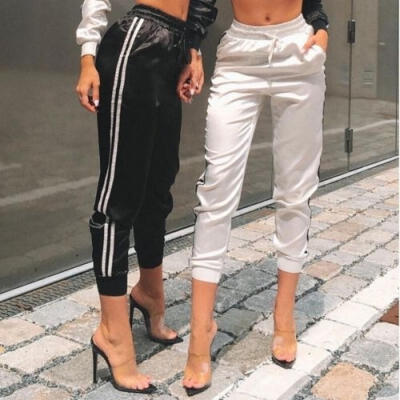 

Women Lady High Waist Casual Sport Pants Elastic Long Pants Pencil Trousers