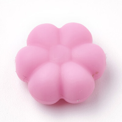 

Food Grade Environmental Silicone Beads Chewing Beads For Teethers DIY Nursing Necklaces Making Flowerr PearlPink 14x13x6mm