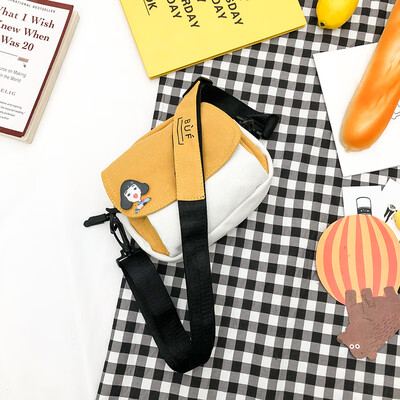 

Small bag canvas bag womens shoulder Messenger bag college students summer Joker Japanese ancient feeling girl ins