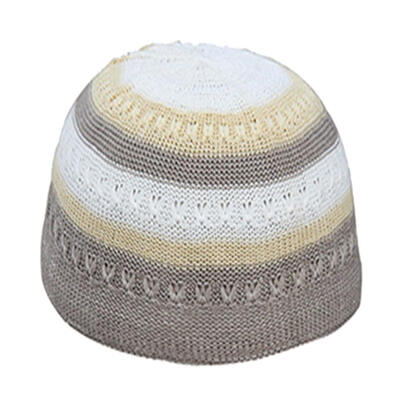 

Men Muslim Islamic Prayer Cap Color Block Outdoor Skull Hat Topi Beanie Headwear