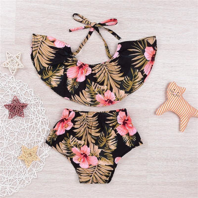 

2Pcs Summer Floral Newborn Infant Baby Girls Clothes Halter Tank TopsShort Pants Toddler Outfits Clothing Set