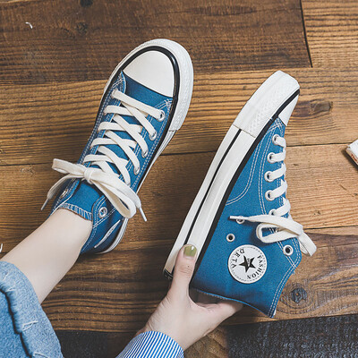 

High-top canvas shoes female Korean version 2019 tide shoes autumn new board shoes ulzzang Joker retro student autumn shoes